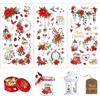 Joeyan 3 pezzi Trasferibili Natalizi,Stella di Natale Poinsettia Adesivi | Decorativi Artigianato Decalcomanie per Mobili,Regali e Artigianato,Rub On Transfer per Legno,Vetro,Metallo,Plastica,29x14cm
