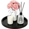 FerraDrend Vassoio Rotondo Nero Decorativo, 23 cm Vassoio Decorativo Rotondo, | Antiscivolo, Facile da Pulire, Vassoi Decorativi in Silicone per Gioielli, Trucco, Articoli da Toeletta, Stoviglie da Cucina
