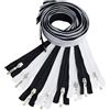 AERZETIX - Set di 8 Cerniere lampo a spirale N°5 70cm separabili con cursore decorativo per cucito artigianato abbigliamento borse decorazione | in metallo nylon poliestere | colore nero e bianco