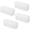 Rainway 4 scatole portaoggetti in plastica con toppe adesive, cestini da parete a porta U per cucina e bagno, scatola per cancelleria, cosmetici, cavo dati (MateBlanc)