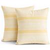 TIN DREAMS FACTORY | Set di 2 Federe per Cuscino 45x45 cm Gialle con Righe - Sfoderabili e Lavabili - Cuscini Moderni - Made in Spagna - Decorazione per Casa, Letto, Divano, Poltrona