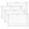 YNNHUDEEP Set di 4 tende moderne - 130 x 45 cm - Semi-trasparenti - Per cucina e soggiorno - Opache con motivo a pizzo - Bianco