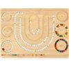 Ruioomeep Tavola per perline in legno per bracciali, in legno massello, con scanalature profonde e scomparti portaoggetti, strumento per la creazione di gioielli per bracciali, collane, design fai da