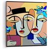 ARTTOR Stampe da Parete Moderne 70x70 cm Quadro su Tela Astratto Persone - 5764 | Volti Modernità Cubismo Quadro Decorativo 1 pezzo Soggiorno Camera da Letto Arte da Parete Decorazione da Parete ARTTOR
