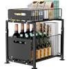 Gaethra 2 Livelli Organizer Sottolavello Cucina, Cassetti Estraibili per Cucina, Multiuso per Armadio, Mensola Sotto Lavello per Spezie Regolabile in Altezza per Cucina e Bagno