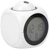 aqxreight Sveglia con Proiezione di Spazio Moderna e Alla Moda Sveglia con Proiezione di Spazio Moderna e Alla Moda con Cronometraggio Vocale, Display della Temperatura, con USB Char (Bianco con
