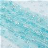 BENECREAT Tessuto A Rete con Motivo a Fiocchi di Neve Da 3x1.5 m, Tessuto Decorativo da Sfondo Azzurro Cielo per Decorazioni per La Casa di Abiti Da Sposa