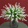 OUKEYI 18 mazzi di fiori artificiali, mughetto di plastica, bouquet da sposa per esterni, decorazione per casa, giardino, feste, matrimoni (bianco)