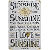 Generic Cartello You Are My Sunshine My Only Sunshine Insegne In Metallo Appendere Targhetta Per Affari Dormitorio Ompleanno Garage S
