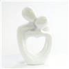 Zhixan Romantica statuetta decorativa in ceramica, bianca, astratta, scultura decorativa, mini per soggiorno, camera da letto, scaffale e ufficio