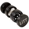 LiTT Mini smerigliatrice in alluminio nero con denti curvi, coperchio superiore magnetico, accessori per la cucina, 4 pezzi