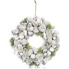COM-FOUR® Corona porta per Natale, ghirlanda dell'avvento bianca | ghirlanda decorativa natalizia - decorazione natalizia