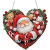 QENSPE Diamond Painting Ornamento Appendere, Babbo Natale Pittura Diamante Pendente per Adulti Principianti, Cuore Speciale Forma Strass Art Artigianato Finestre Decorazione Regalo, Doppio Lato