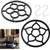 Msauifncp 2 Set di Supporti per Pentole in Ghisa Supporti Universali per Fornelli | Diametro 18.5 cm, Supporto Antiscivolo Rotondo per Fornelli,Accessori Cucina,Adatto a Fornelli a Gas e Padelle a Fondo Piatto