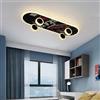 Yesbon E,Plafoniere A LED Dimmerabili per Bambini, Cameretta Bambini Lampada da Soffitto Design Skateboard Lampadario Acrilico per Camera dei Bambini