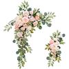LKPOMI Set di 2 Fiori Ad Arco per Matrimonio, Fiore di Rosa Artificiale, Composizione Floreale per Matrimonio, Cerimonia di Benvenuto, Segno e Sfondo del Ricevimento, Decorazione Floreale(Rosa)
