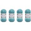 Alize 4 gomitoli di filato per maglieria a mano, 100% microfibra, filato acrilico Alize Diva, effetto seta, uncinetto, pizzo, 4 gomitoli, 400 g (376)