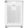 Dorunova Cesto Portabiancheria Pieghevole con Ruote in PP, 28×38,5×51 cm | Struttura Traforata Maniglie Integrate Impermeabile Salvaspazio Facile Da. Trasportare Ideale per Bagno Camera e Lavanderia
