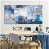 IXEHOH Quadro su tela astratto moderno blu e bianco,per soggiorno,camera da letto,ufficio,casa,decorazione da parete,60x120 cm (23,6x47,2 pollici),senza cornice