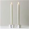 Lights4fun Set di 2 candele in cera avorio con LED bianco caldo a batteria per interni