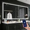 Ratsamee 80x150cm Bluetooth Specchio Bagno con Luce, 3 Colori Dimmerabili, Antiappannamento, Memoria, Touch Control, Montaggio a Parete - Specchio Trucco con Illuminazione
