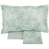 Fazzini Completo di Lenzuola da Una Piazza e Mezza Misura Francese Maxi in Puro Percalle di Cotone con sovrastampa in lacca bianca art Kimono (Gray Green 233)