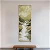 lianyibo Stampa su tela Serene Waterfall | Arte murale per spa tranquilla per soggiorno | Arte verde salvia | Decorazione zen, arte verticale lunga (40x120 cm/senza cornice)