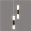 ZYBWL Moderna Luce a Sospensione Nera 2 Fiamme LED Mini per Sala da Pranzo, Cucina, Soggiorno, Camera da Letto, Bar - Nero Oro, Altezza Regolabile