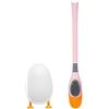 IOIUSKKU Porta scopino per WC Simpatico lavasciuga in plastica in Silicone con Staffa a Manico Lungo Spazzole Flessibili a Testa Piatta per Pulizia, Rosa