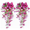 DabbOo 6 Pezzi Viola Fiori Artificiali 75cm Rampicanti - Fiori di Seta Realistici | Piante Finte Cadenti Senza Manutenzione | Fiori Finti per Interno & Esterno Decorazione