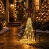 Generic Vintage Bell Snowman Solar Cascade Yard Light | Luce bianca calda a LED, effetto cascata, in PVC, decorazione natalizia per esterni, per giardino, prato, portico