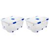 Acan Tradineur - Confezione da 2 scatole portaoggetti, in plastica, per libri, vestiti, coperte, 56,3 x 76,5 x 34,3 cm, 100 l