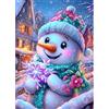 MAXBYE 5D Diamond Painting Art Kit Completo,Pupazzo di Neve Pittura Diamante FAI DA TE, Fiore Pittura Diamante Strass Ricamo a Punto Croce Painting per Decorazioni Casa 30x40cm
