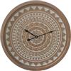 Rebecca Mobili Orologio da Parete Grande, Orologio Rotondo, Marrone Bianco, Mdf, Design Etnico, Stile Boho Chic - Dimensioni: Ø 50 cm x P 4,5 cm - Art. RE6893