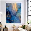GDJSMIN Texture Astratta In Marmo Blu Linee Di Lamina D'Oro Di Lusso,60×90 Cm Stampe Da Parete Quadro Verticale Su Tela Canvas Soggiorno,Azzurro Cielo,Senza Cornice