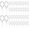 KTPCN 80 Pz Anelli per Tendes con Ganci per Tende 30mm, 40 Ganci in Metallo per Aste con 40 Anelli in Plastica per Bastoni Tende da Doccia Finestre (Argento)