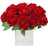 Olrla 20pcs 7cm Rose Finte Fiori artificiali Velluto, Rose rosse Testa fai da te per bouquet da sposa, San Valentino, Decorazioni per feste a casa, Composizione floreale (rosso)