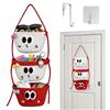 letuxaamz Tasche Portaoggetti da Parete, Organizer per Appendere Tasche Portaoggetti da Parete 3 Livelli Cestino Decorativo Intrecciato con Ganci, Salvaspazio per Bagno Camera Letto Corridoio, Rosso