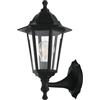 EGLO Lampada da parete esterna Duanera, 1 fiamma, lampada vintage | retrò, applique in plastica nera e vetro trasparente, lampada esterna con portalampada E27, IP44