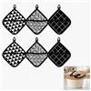 Cryptisg 6 Pezzi Presine da Cucina, Robusto Quadrate Appendibili Cucinare | 18x18cm Durevole Presine Cucina Antiscivolo Resistenti, Lavabili Sottopentola Isolanti per Casa, Feste, Facile da Appendere