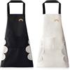 Psiokimi 2 Pezzi Grembiule Cucina, 2 Colori Grembiuli da Cucina, Grembiule Regolabile con Tasche e Asciugamani per Cucinare Grigliare Cuocere Lavorare in Giardino