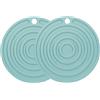 Funroute Presine da cucina in silicone, antiscivolo, presine rotonde, 2 in 1, presine ispessite con fibbia di sospensione resistenti a temperature fino a 230 °C, 446 °C, 19 cm, colore: verde, confezione da 2