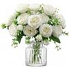 Wotrilw 4 Pezzi Fiori Artificiali Peonia, Bouquet di Peonie Finte Realistiche per Matrimonio, Nozze, Casa, Festa, Ufficio, Centrotavola, Decorazione da Tavolo e Composizioni Floreali Fai da Te