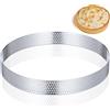 JOINPAYA Anello Forato per Crostata 24cm in Acciaio Inox, Stampo Rotondo | Cheese Cakes e Torte, Argento, Pratico Antiaderente, Facile da Pulire e Sformare