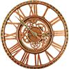 Taodyans Orologio da parete per esterni, 30 cm, vintage, da giardino, impermeabile, retrò, per esterni, cucina, soggiorno, industriale, 3D, ticchettio (rame rosso)