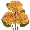 Hollyone Confezione da 3 ortensie artificiali, steli di ortensie finte giallo dorato con grandi fiori da 15,2 cm, fiori di seta a stelo lungo per composizioni floreali, decorazioni per la casa