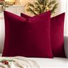 fashion home Pagano Federe Cuscini Decorative in Tessuto velluto Morbido, Set Copricuscini per Divano e Letto, misure 60x60, colore bordeaux, 2 pezzi