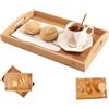 Eabdice Vassoio Di Bambù, Vassoio Da Tè Rettangolare per La Colazione, Piatto Di Legno per Piante e Alimenti