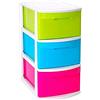 Acan Tradineur - Cassettiera Multiusos Tamesis a 3 Cassetti - Senza Ruote - Realizzata in Plastica - 58,5 x 28,5 x 39 cm - Multicolore