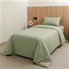 Sognoro Parure Copripiumino Singolo 155x200 Cotone 100%, con Federa 50x80 | 300 Fili, Raso di Cotone Morbido, 100% Cotone Pettinato, Lavabile in Lavatrice, Chiusura a Busta, Ideale per l'Autunno
